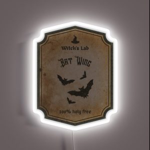 Bat Wing Halloween Label Dark Vertical RGB Neon Sign Bat Wing Halloween Label Dark Vertical RGB Neon Sign
