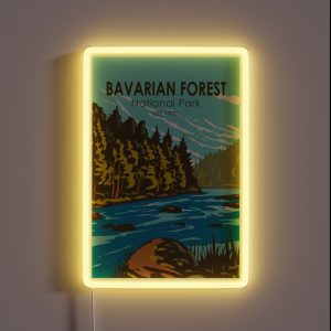 Bavarian Forest National Park Germany Vintage RGB Neon Sign Bavarian Forest National Park Germany Vintage RGB Neon Sign