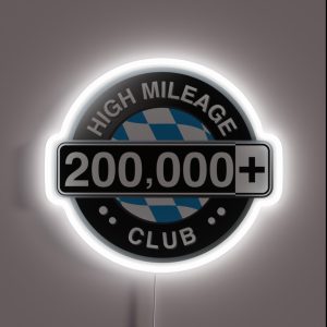 Bavarian High Mileage Club 200 000 Miles RGB Neon Sign Bavarian High Mileage Club 200 000 Miles RGB Neon Sign
