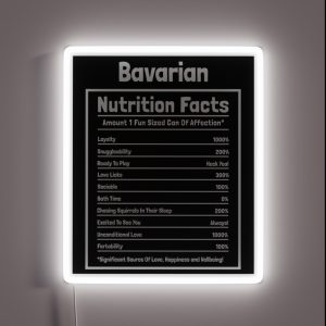 Bavarian Nutrition Facts Funny Dog Gift RGB Neon Sign Bavarian Nutrition Facts Funny Dog Gift RGB Neon Sign