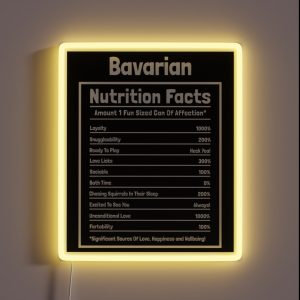 Bavarian Nutrition Facts Funny Dog Gift RGB Neon Sign Bavarian Nutrition Facts Funny Dog Gift RGB Neon Sign