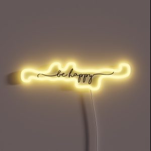 Be Happy Script RGB Neon Sign Be Happy Script RGB Neon Sign