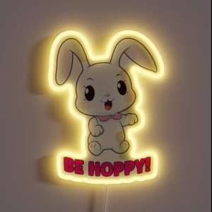 Be Hoppy Smiling Bunny RGB Neon Sign