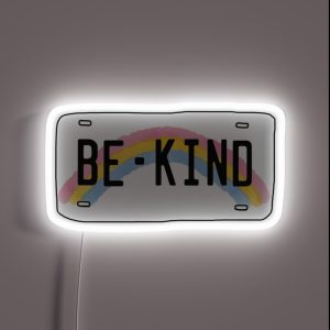 Be Kind License Plate RGB Neon Sign Be Kind License Plate RGB Neon Sign