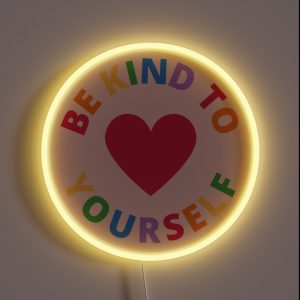 Be Kind To Yourself Rainbow Heart Self Care RGB Neon Sign Be Kind To Yourself Rainbow Heart Self Care RGB Neon Sign