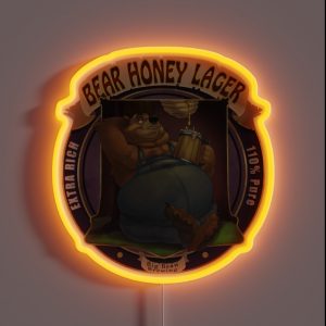 Bear Honey Lager RGB Neon Sign Bear Honey Lager RGB Neon Sign