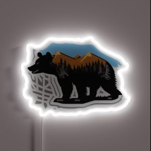 Bear Snowy Mountain Range RGB Neon Sign Bear Snowy Mountain Range RGB Neon Sign