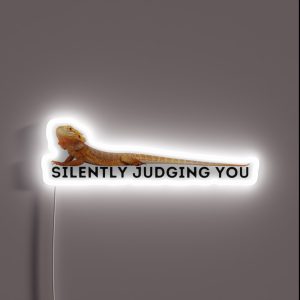 Bearded Dragon Sarcasm Quote Silently Judging You RGB Neon Sign
