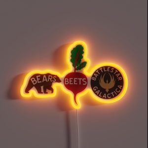 Bears Beets Battlestar Galactica Dwight Schrute RGB Neon Sign Bears Beets Battlestar Galactica Dwight Schrute RGB Neon Sign