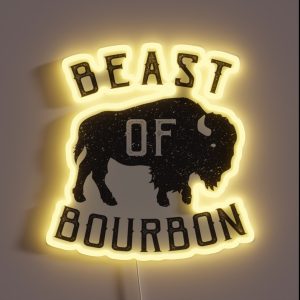 Beast Of Bourbon Whiskey Buffalo Bison RGB Neon Sign