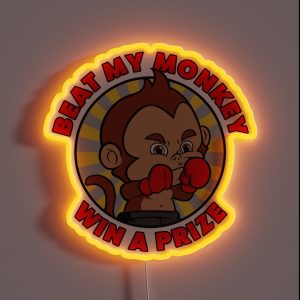 Beat My Monkey Win A Prize RGB Neon Sign