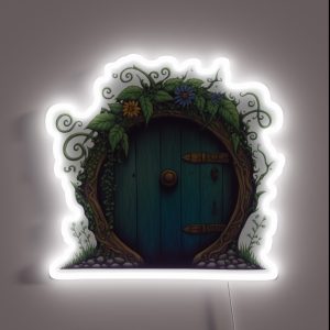 Beautiful Round Door Black Fantasy RGB Neon Sign