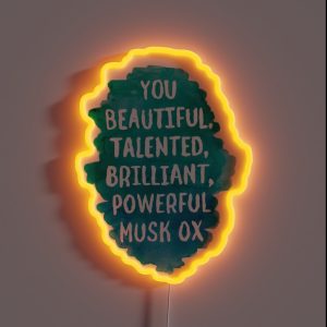 Beautiful Talented Brilliant Powerful Musk Ox Blue Watercolor RGB Neon Sign Beautiful Talented Brilliant Powerful Musk Ox Blue Watercolor RGB Neon Sign