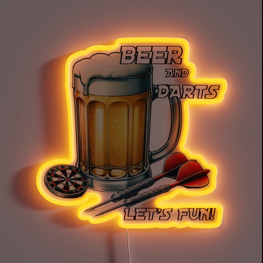 Beer And Darts Let S Fun RGB Neon Sign Beer And Darts Let S Fun RGB Neon Sign