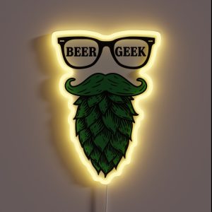 Beer Geek Hops Beard RGB Neon Sign