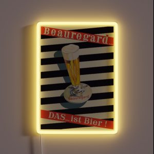 Beer In Pilsner Glass Vintage Poster RGB Neon Sign Beer In Pilsner Glass Vintage Poster RGB Neon Sign