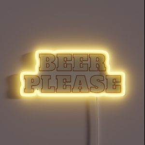 Beer Please Funny Beer Vintage Design Bro Partying Adult RGB Neon Sign Beer Please Funny Beer Vintage Design Bro Partying Adult RGB Neon Sign