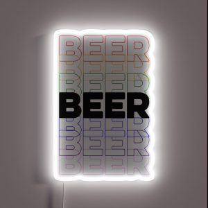 Beer Repeating Rainbow Colorful Text RGB Neon Sign