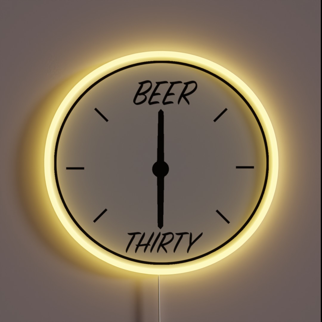 Beer Thirty Clock RGB Neon Sign Beer Thirty Clock RGB Neon Sign