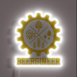 Beergineer Homebrew Funny Home Brewing Craft Beer Brewer RGB Neon Sign