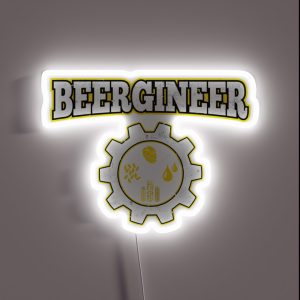 Beergineer Homebrew Home Brewing Brewmasters Craft Beer Dad RGB Neon Sign