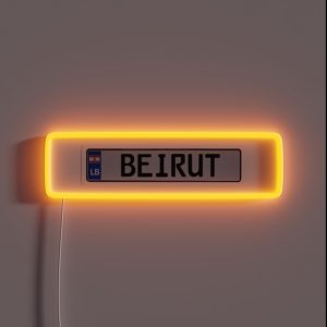 Beirut License Plate RGB Neon Sign Beirut License Plate RGB Neon Sign