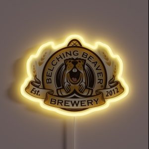 Belching Beaver Brewery Classic Logo RGB Neon Sign Belching Beaver Brewery Classic Logo RGB Neon Sign