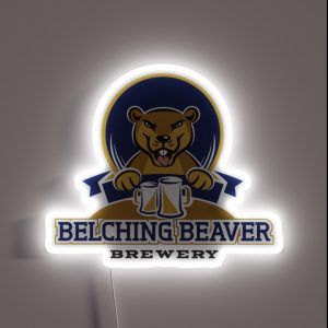 Belching Beaver Brewery Logo 4 RGB Neon Sign