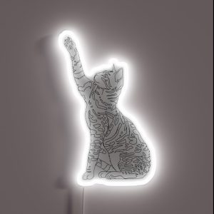 Bengal Cat Playing RGB Neon Sign