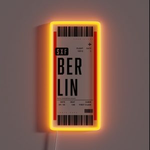 Berlin Germany Boarding Pass RGB Neon Sign