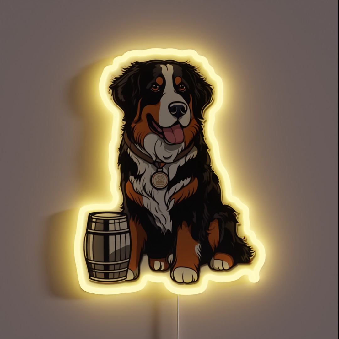Bernese Mountain Dog Brewmaster RGB Neon Sign Bernese Mountain Dog Brewmaster RGB Neon Sign