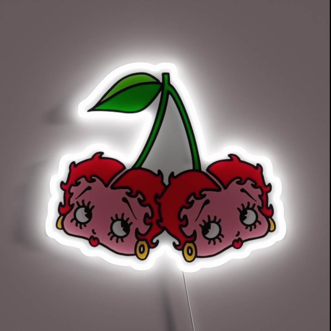 Betty Boop Cherries RGB Neon Sign Betty Boop Cherries RGB Neon Sign
