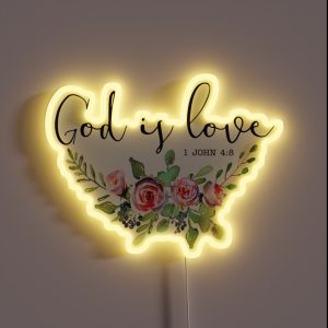 Bible Verse 1 John 4 8 RGB Neon Sign Bible Verse 1 John 4 8 RGB Neon Sign