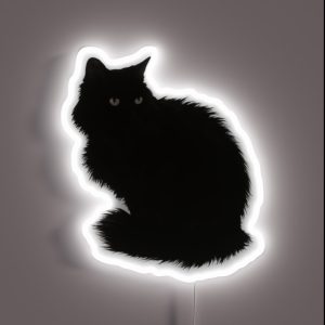 Big Fluffy Black Cat RGB Neon Sign Big Fluffy Black Cat RGB Neon Sign