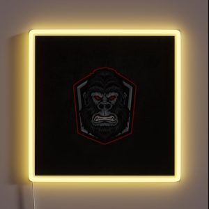Big Foot Mascot Head RGB Neon Sign