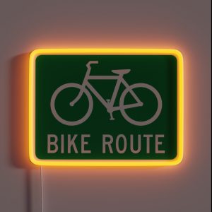 Bike Route Sign RGB Neon Sign Bike Route Sign RGB Neon Sign