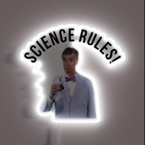 Bill Nye Science Rules RGB Neon Sign