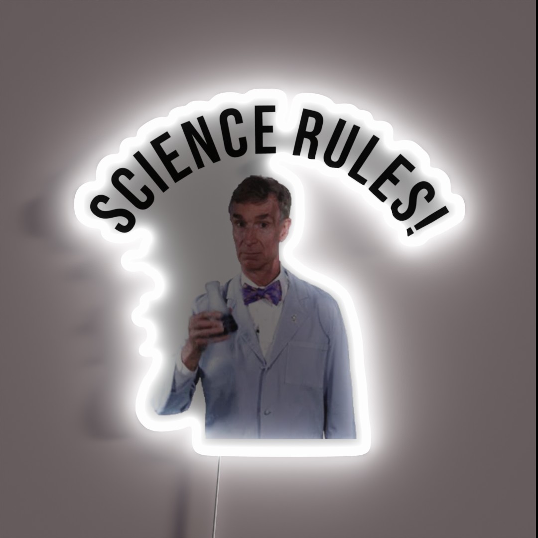 Bill Nye Science Rules RGB Neon Sign Bill Nye Science Rules RGB Neon Sign