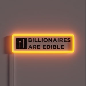 Billionaires Are Edible Dark Print RGB Neon Sign Billionaires Are Edible Dark Print RGB Neon Sign