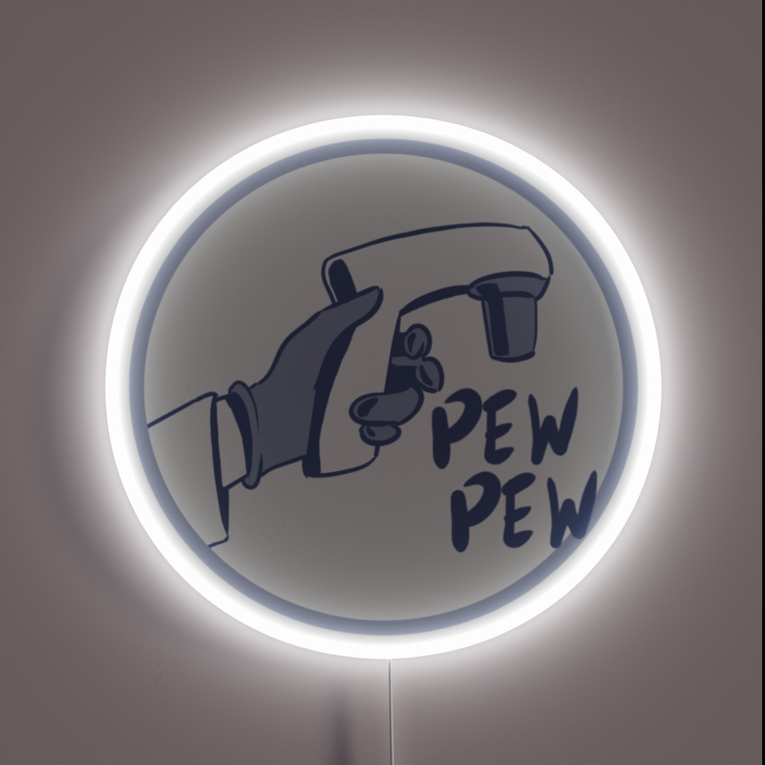 Biology Pipette Gun Blue RGB Neon Sign Biology Pipette Gun Blue RGB Neon Sign