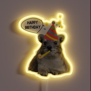 Birthday Rock Hyrax RGB Neon Sign