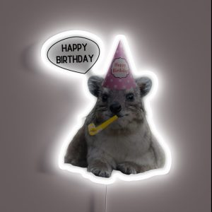 Birthday Rock Hyrax RGB Neon Sign