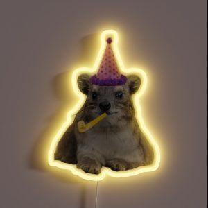 Birthday Rock Hyrax RGB Neon Sign