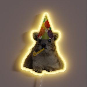 Birthday Rock Hyrax RGB Neon Sign