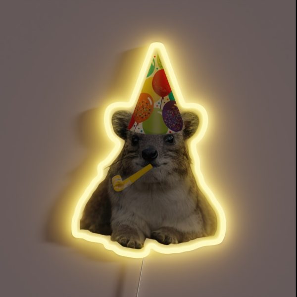 Birthday Rock Hyrax RGB Neon Sign