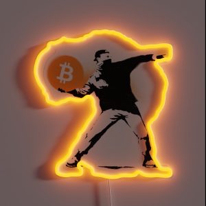 Bitcoin Banksy RGB Neon Sign Bitcoin Banksy RGB Neon Sign