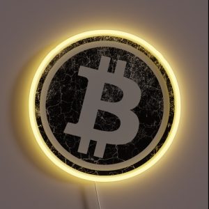 Bitcoin BTC Crypto Vintage Pattern Design RGB Neon Sign