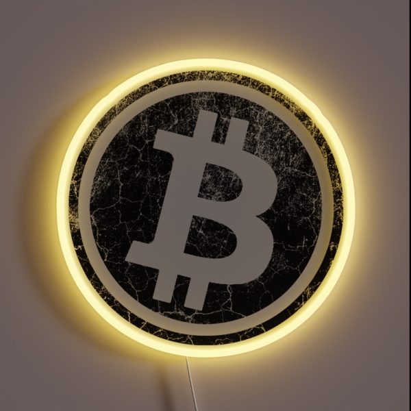 Bitcoin BTC Crypto Vintage Pattern Design RGB Neon Sign