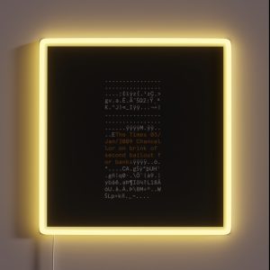 BITCOIN FIRST BLOCK RGB Neon Sign BITCOIN FIRST BLOCK RGB Neon Sign