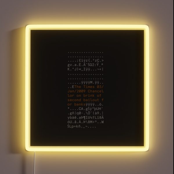 BITCOIN FIRST BLOCK RGB Neon Sign